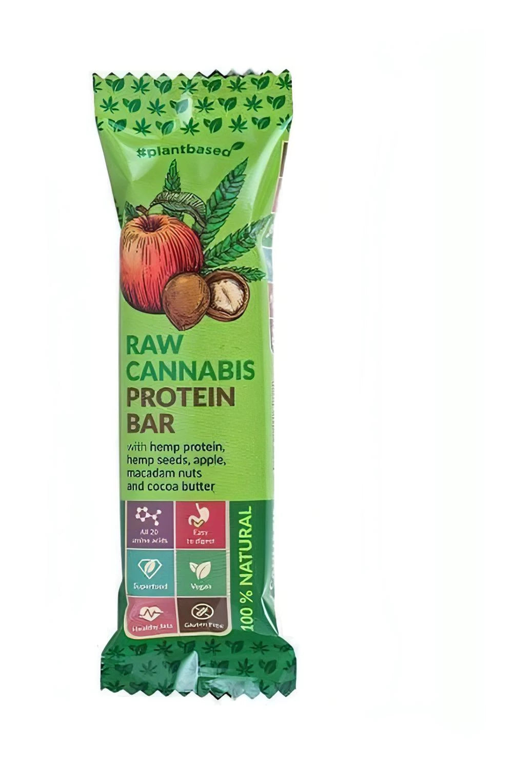 Raw Cannabis Protein Bar - Apple & Macadam Nuts Locks World