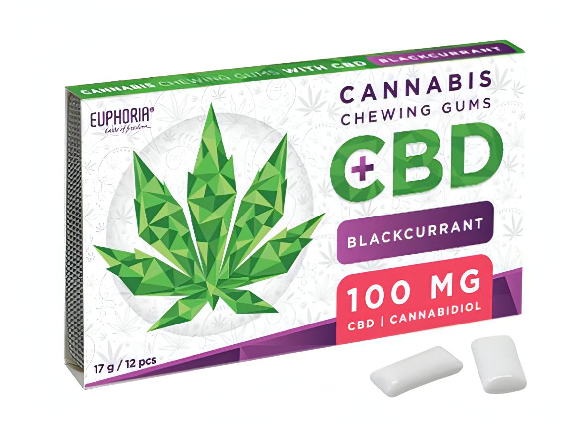 Euphoria Cannabis Chewing Gum 100mg CBD - Blackcurrant locks-world-health