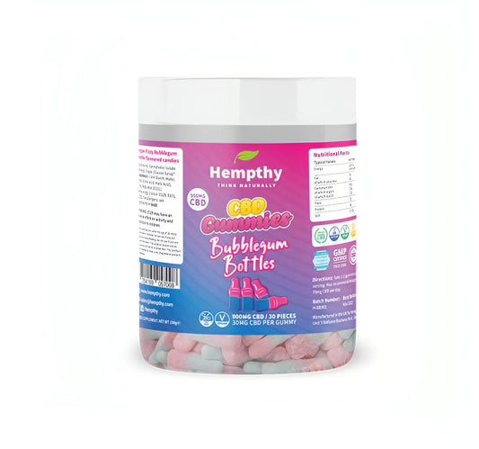 Hempthy CBD Gummy Bubblegum Bottles 900mg locks-world-health