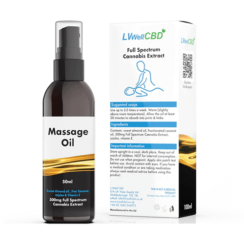 LV Well CBD Massage oil 300mg Full Spectrum Massage Oil Locks World