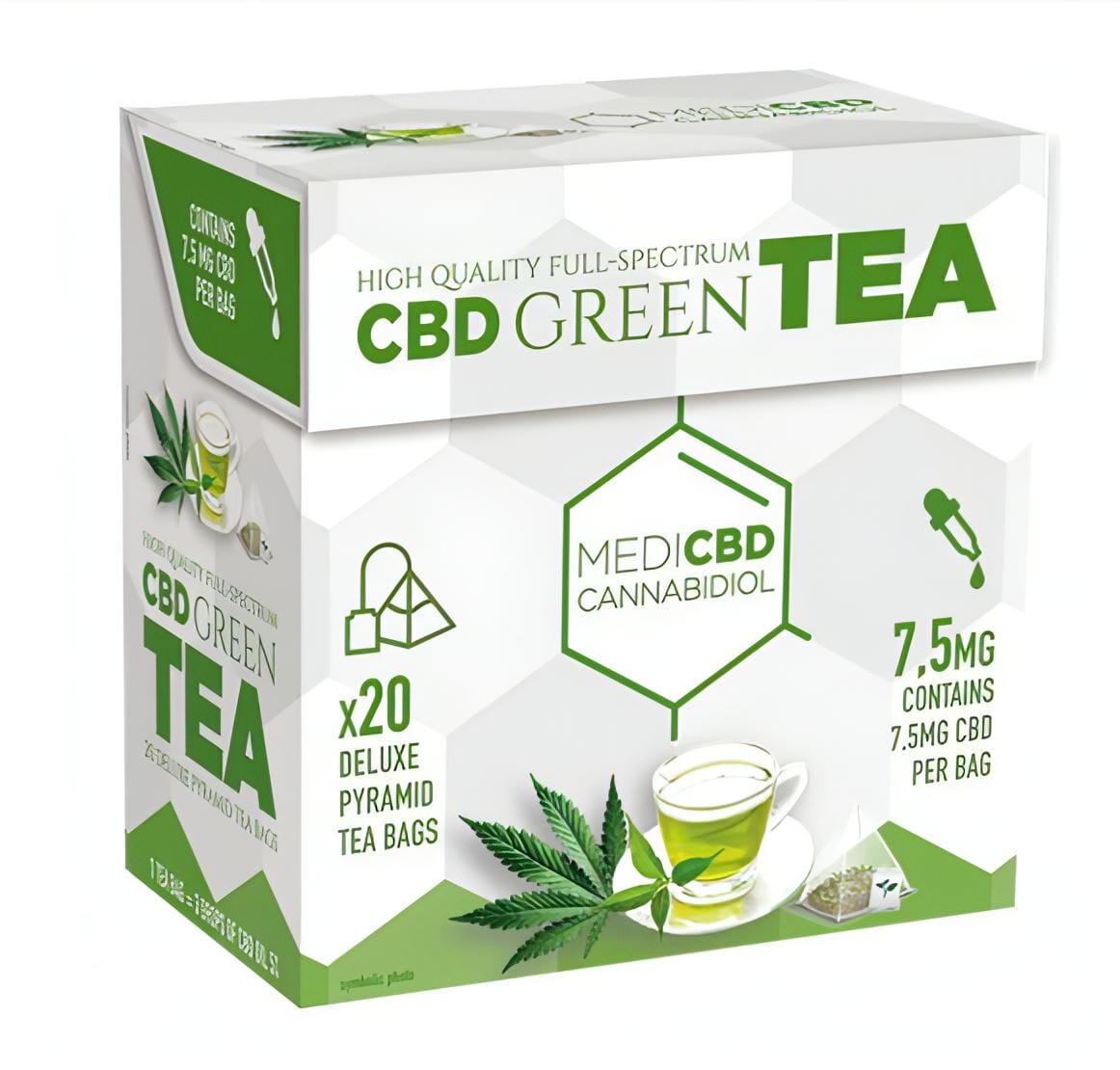 MediCBD CBD Green Tea Pyramid Bags 5% locks-world-health